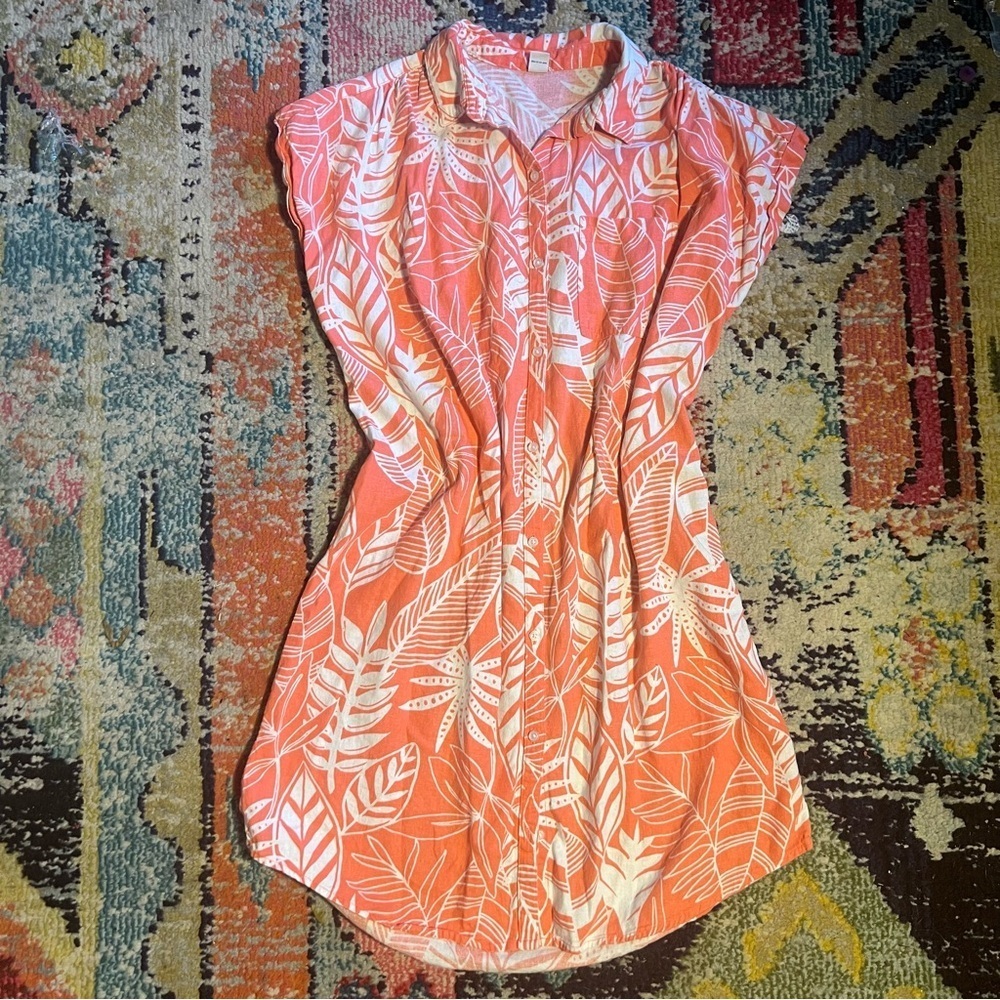 Old navy Linen-Blend No-Peek Shirt Dress size L